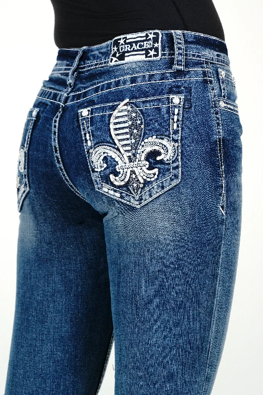 Americana Flu De Lee Embellished Mid-Rise  Bootcut Jeans