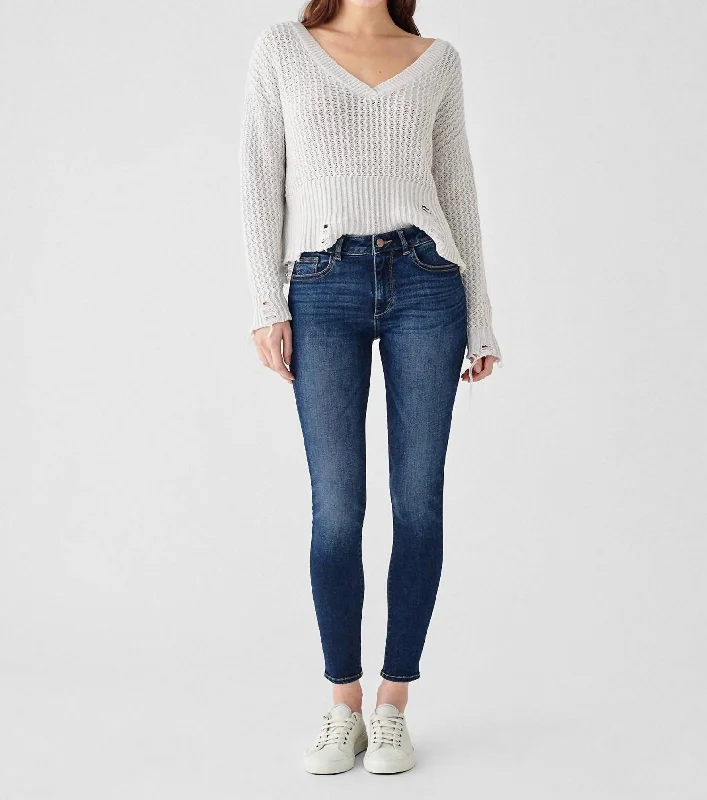 Florence Ankle Mid Rise Skinny Jeans In Write