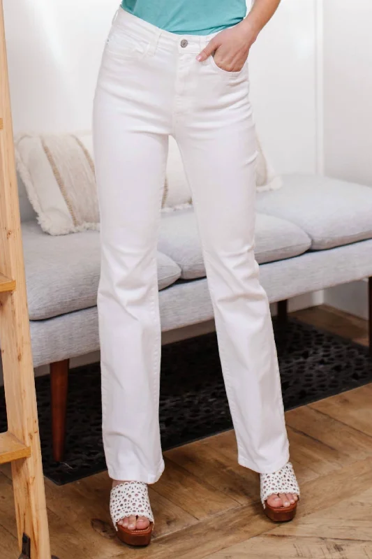 High Waist Boot Cut Jean In Pure White