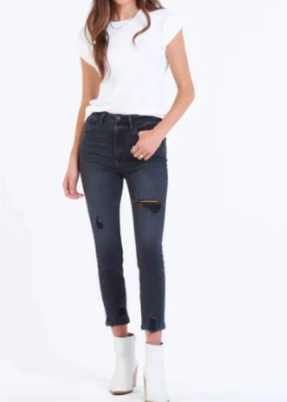 Stella Super Hr Crop Slim Straight Jean In Black