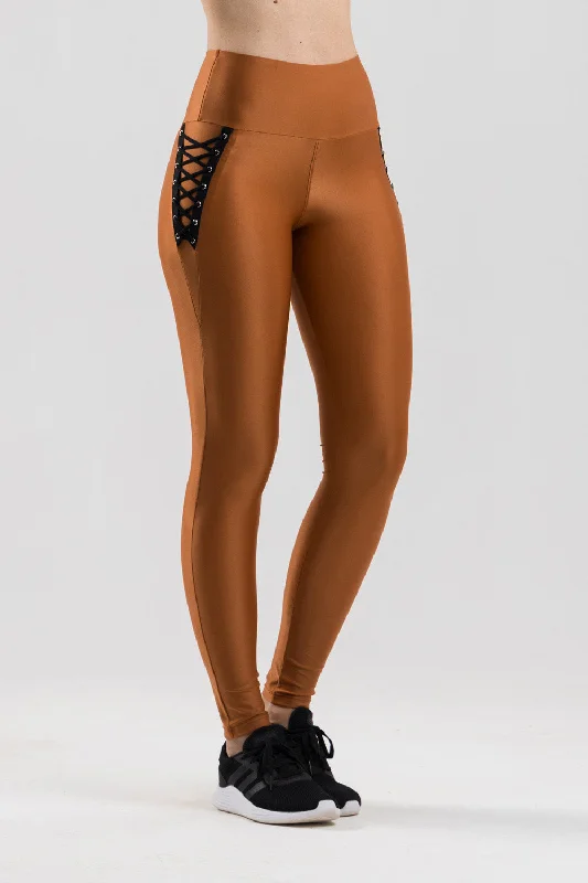 Crossover Leggings - Golden Brown