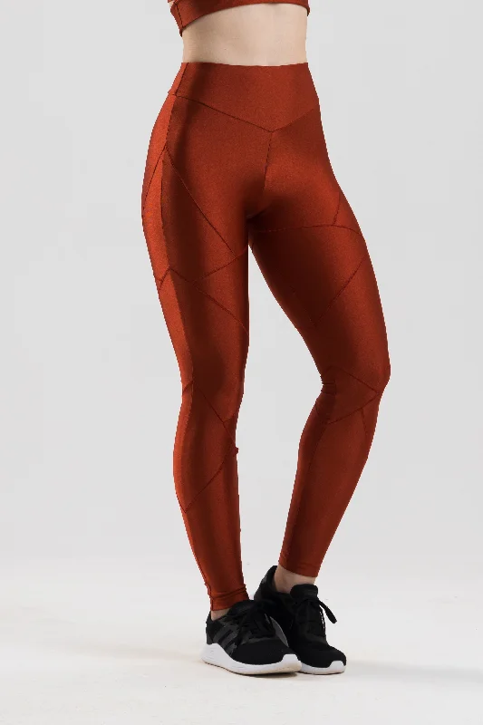 Crystal Shine Leggings - Burnt Orange