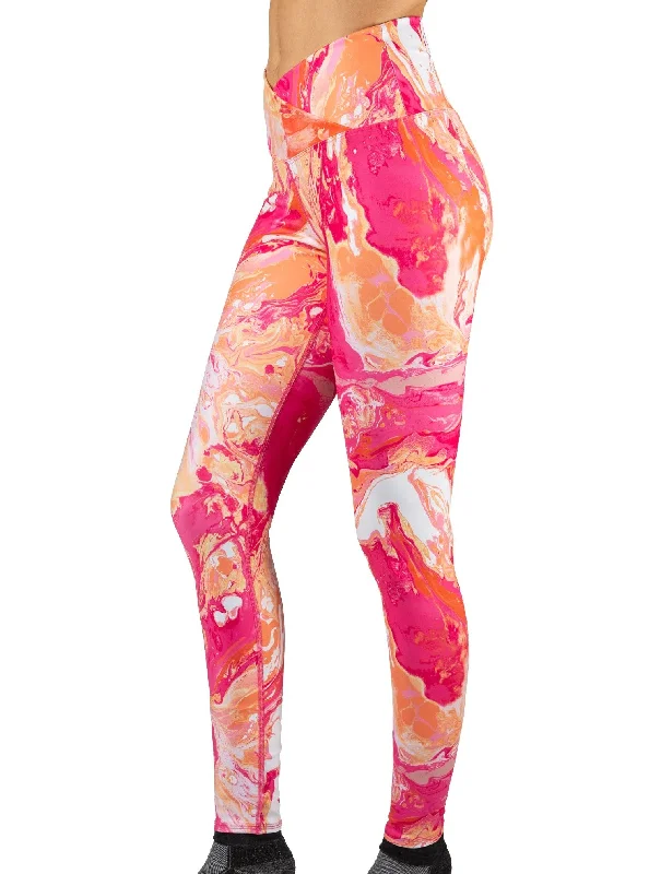 Pink Marble ECO-TechFlex Cross Over Waistband Legging