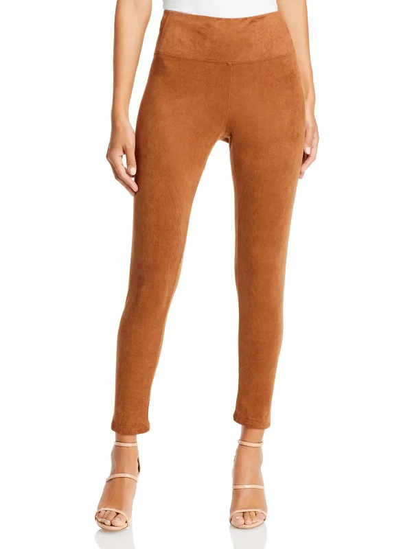 Womens Faux Suede Pull On Leggings