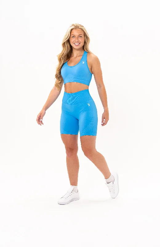 Unlimited Seamless Shorts & Sports Bra Set - Azure Blue