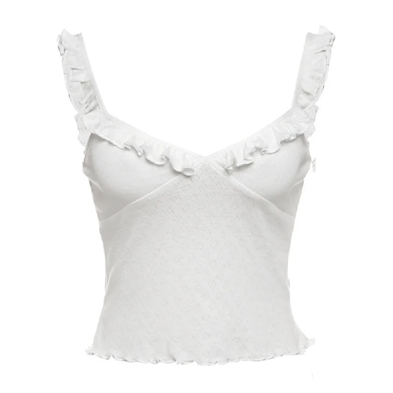 Women's Sweet Solid Color Lace Cami Top