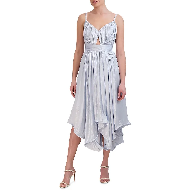 BCBGMAXAZRIA Womens Below Knee Pleated Midi Dress