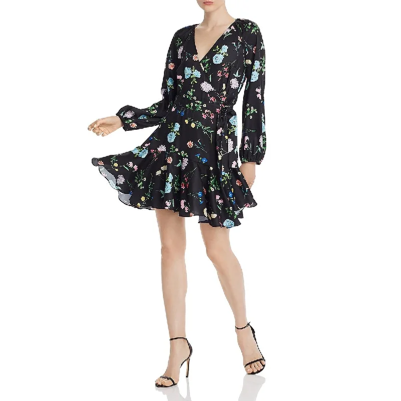 PAPER London Womens Ottie Floral Long Sleeve Wrap Dress