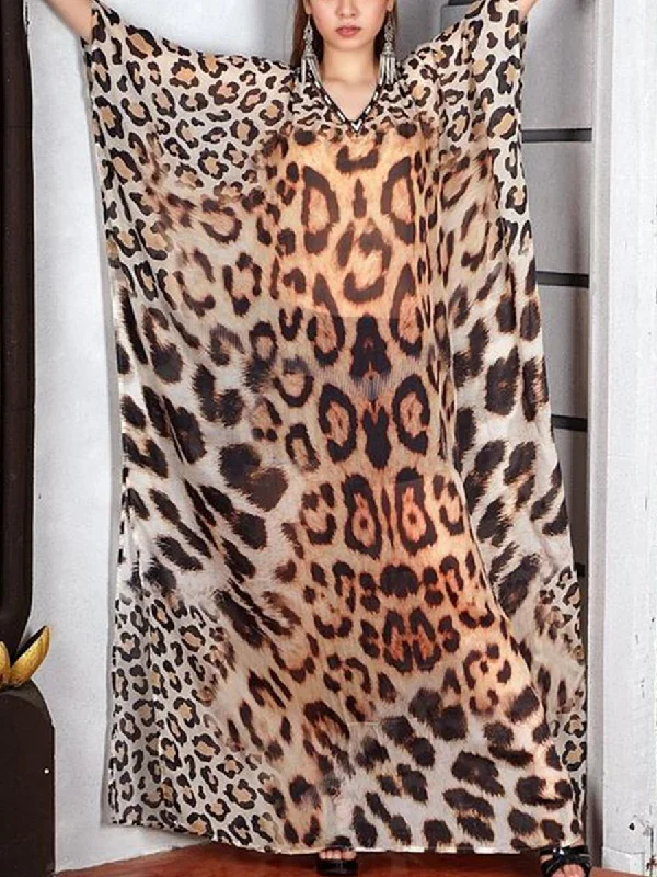 Women's Casual Loose Leopard Print Dress