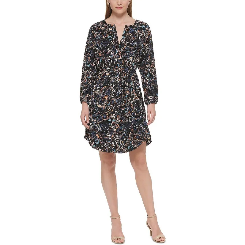 Vince Camuto Womens Petites Paisley Mini Shift Dress