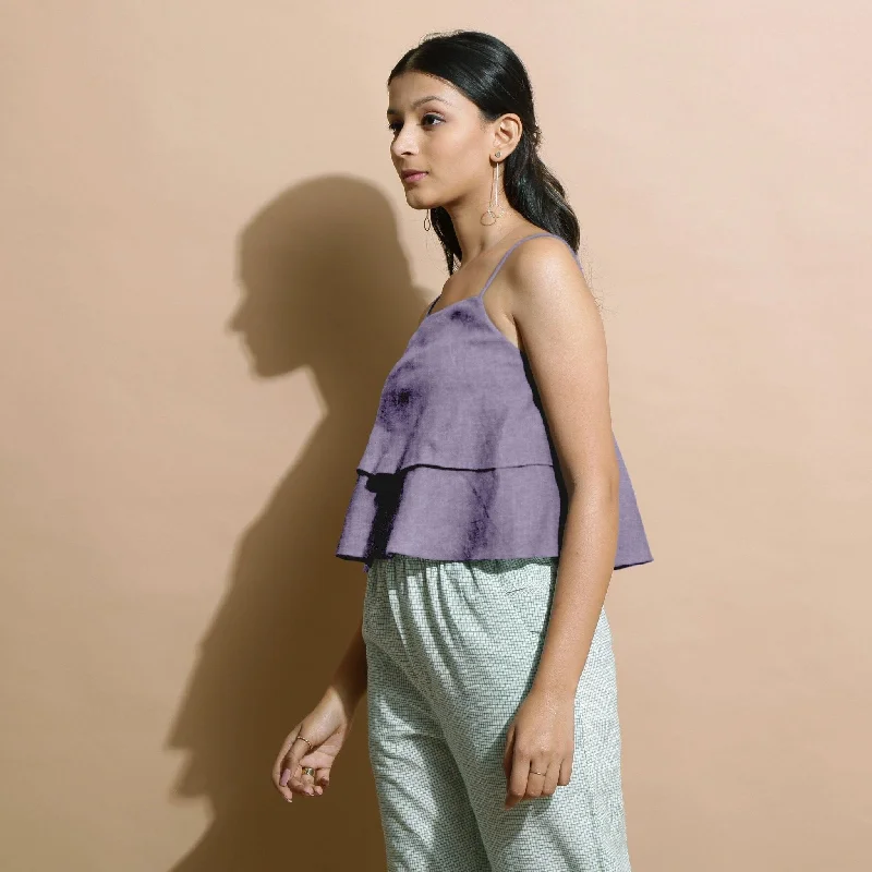 Lavender 100% Linen Tier Camisole Top